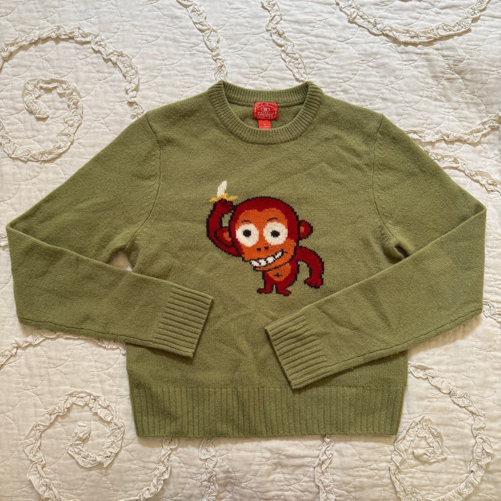 WOMENS LUCKY BRAND DUNGAREES AMERICA MONKEY SWEATER M MEDIUM